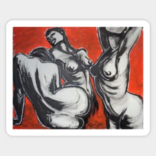 Three Graces With Red Curtain Sticker